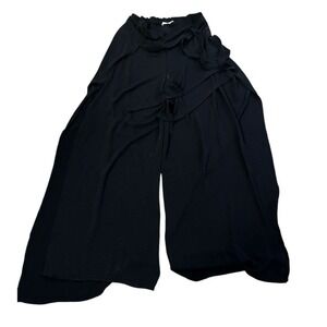 Kylar+Madison‎ Wide Leg Palazzo Pants Ruffle Detail Black Size M